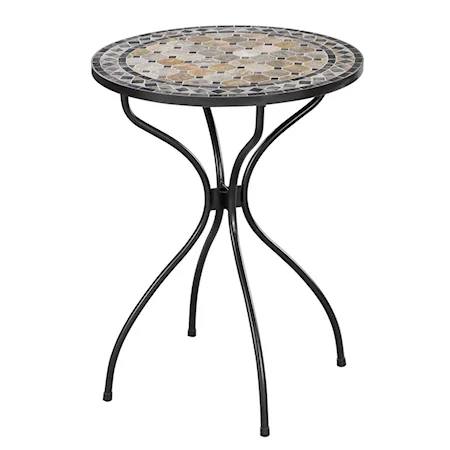 Bistro Table with Decorative Marble Inlay